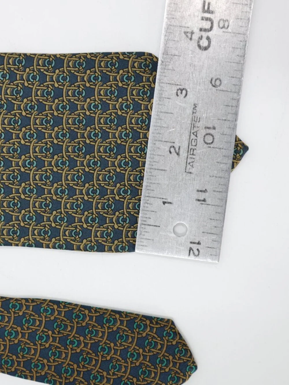 Vintage Christian Dior Tie Mens w3.5 L58 Monsieur horse bit Chain Desinger silk